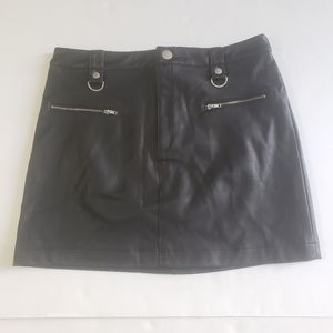 UO Faux Leather Mini Skirt Large